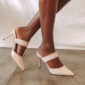 Faire Off White Pointed-Toe Mules by Lulus